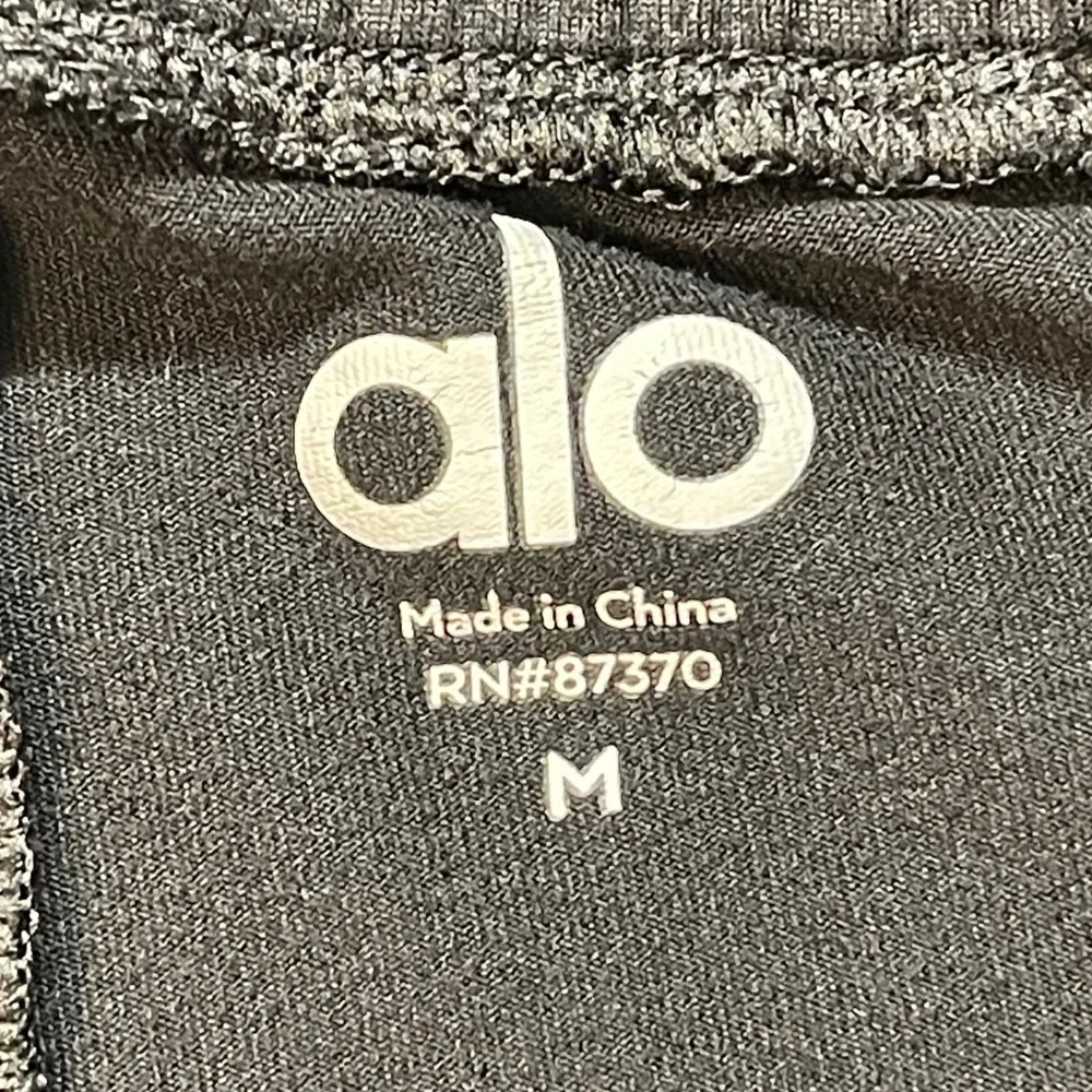 Alo Yoga Womens Black Straight Leg Drawstring Athletic Lounge Pants Size M